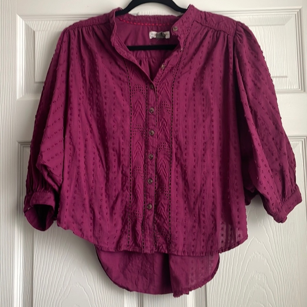 Preowned Anthropologie pilcro blouse Raspberry/purple color, SP